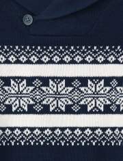 Boys Fairisle Shawl Neck Sweater