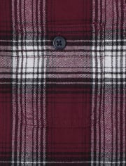 Boys Plaid Flannel Button Up Shirt