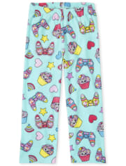 Pantalones de pijama de forro polar para videojuegos para niñas