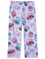 Pantalones de pijama de felpa con chocolate caliente para niñas