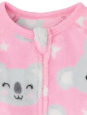 Baby And Toddler Girls Koala Fleece One Piece Pajamas