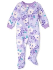 Pijamas florales de una pieza para bebés y niñas pequeñas