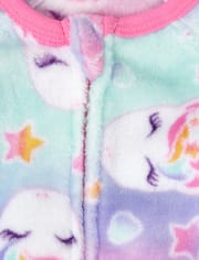 Pyjama une pièce en polaire licorne pour bébés et petites filles