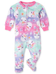 Pyjama une pièce en polaire licorne pour bébés et petites filles