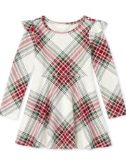 Baby And Toddler Girls Plaid Ruffle Everyday Dress