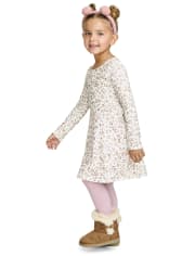 Robe patineuse léopard pour bébé et toute-petite fille