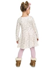 Robe patineuse léopard pour bébé et toute-petite fille