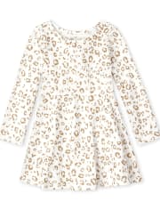 Robe patineuse léopard pour bébé et toute-petite fille