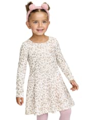 Robe patineuse léopard pour bébé et toute-petite fille