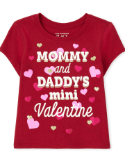 Baby And Toddler Girls Mini Valentine Graphic Tee