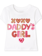Baby And Toddler Girls Valentine's Day Dad Graphic Tee