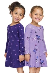 Toddler Girls Floral Skater Dress 2-Pack