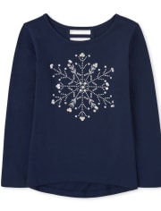 Girls Snowflake High Low Top