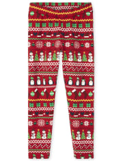 Legging douillet Fairisle de Noël pour filles