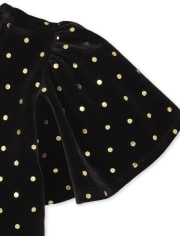 Girls Glitter Dot Velour Dress