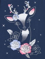 Camiseta con estampado de reno para niñas