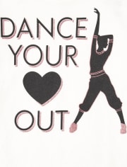Camiseta con gráfico de baile para niñas