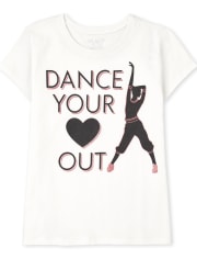 Camiseta con gráfico de baile para niñas