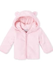 Baby Girls Bear Faux Fur Cozy Jacket