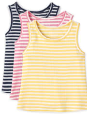 Baby And Toddler Girls Ribbed Tank Top 3-Pack