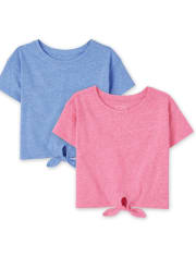 Baby And Toddler Girls Tie Front Top 2-Pack