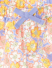 Baby And Toddler Girls Floral Twill Pull On Shorts