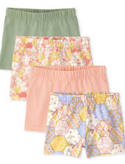Toddler Girls Print Shorts 4-Pack