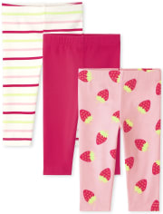 Toddler Girls Print Capri Leggings 3-Pack