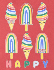 Juego de 2 piezas de helado arcoíris para niñas pequeñas