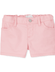 Baby And Toddler Girls Twill Shortie Shorts