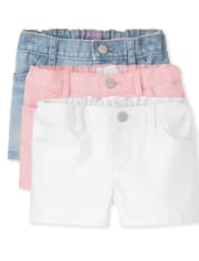 Toddler Girls Shortie Shorts 3-Pack