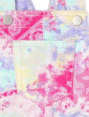 Short en sergé bandana tie-dye pour bébés et petites filles