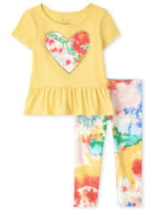 Toddler Girls Tie Dye Heart 2-Piece Set