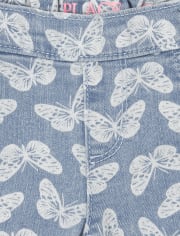 Baby And Toddler Girls Butterfly Denim Pull On Jeggings