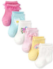 6-Pack The Children's Place Baby Girls Dressy Midi Socks