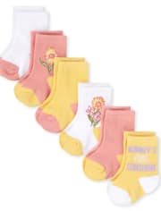 Baby Girls Floral Midi Socks 6-Pack