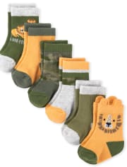 Baby Boys Safari Midi Socks 6-Pack
