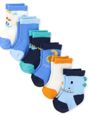 Baby Boys Dino Midi Socks 6-Pack