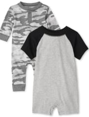 Baby Boys Camo Romper 2-Pack