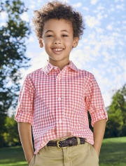 Baby And Toddler Boys Gingham Button Up Shirt
