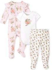 Baby Girls Rose 3-Piece Take Me Home Set