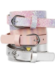 Girls Glitter Belt 3-Pack