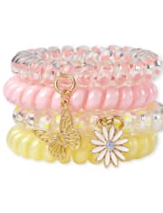 Girls Butterfly Coil Bracelet 4-Pack