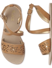 Girls Flower Gladiator Sandals
