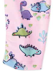 Lot de 2 pantalons à volants motif dinosaure pour bébé fille