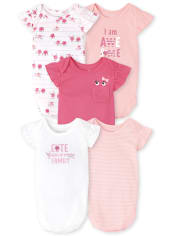 Baby Girls Monster Bodysuit 5-Pack