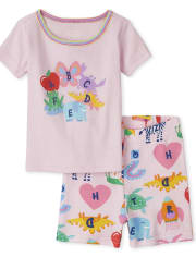 Baby And Toddler Girls Alphabet Snug Fit Cotton Pajamas