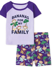 Baby And Toddler Girls Monkey Snug Fit Cotton Pajamas