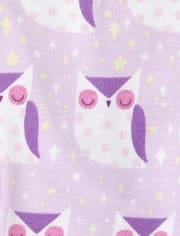 Baby And Toddler Girls Glitter Owl Snug Fit Cotton Pajamas
