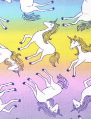 Pijama de algodón ajustado con diseño de unicornio arcoíris para niñas